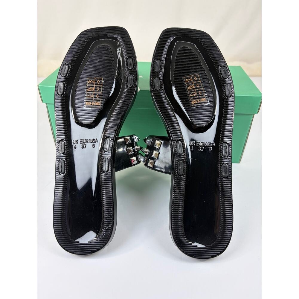 Lauren Lorraine Studley Black Gel Studded Sandals Size 6 Sparkly Rockstud NIB - Picture 7 of 9